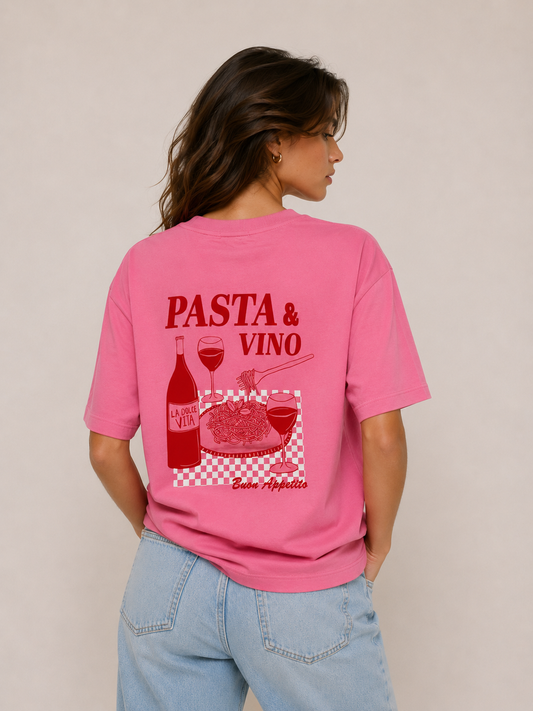 PASTA & VINO TEE (Pink)