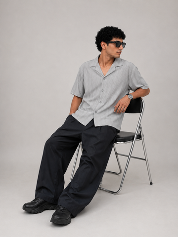 ZARA TEXTURED CUBAN COLLAR SHIRT