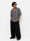 Zara Cuban Collar shirt (Black n White)