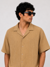 ZARA  TEXTURED CUBAN COLLAR SHIRT