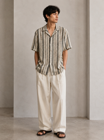 Zara Cuban Collar Shirt White