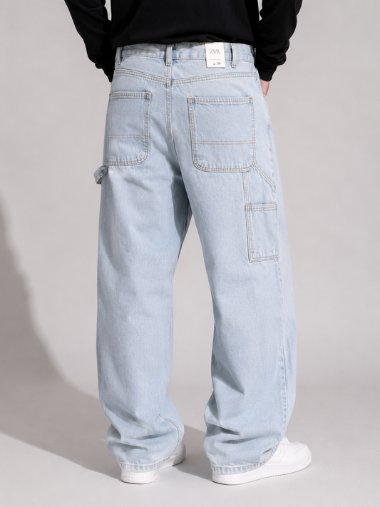 Zara Carpenter Pants (Sky blue)