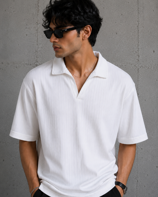 DROP NEEDLE POLO (WHITE)