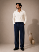 Bershka Baggy Trouser (Navy Blue)