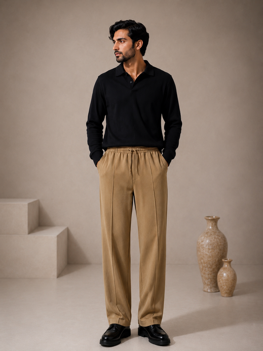 Bershka Baggy Trouser (Sand)