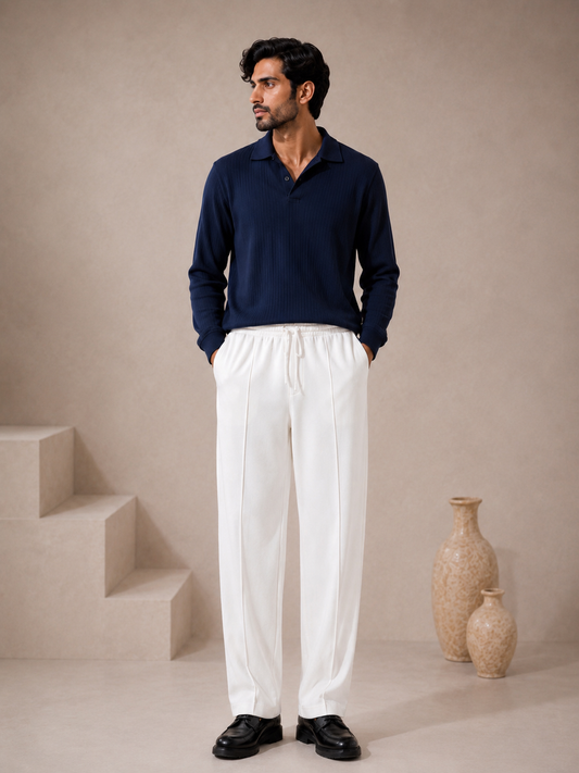 Bershka Baggy Trouser (White)
