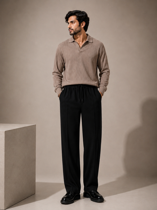Bershka Baggy Trouser (Black)