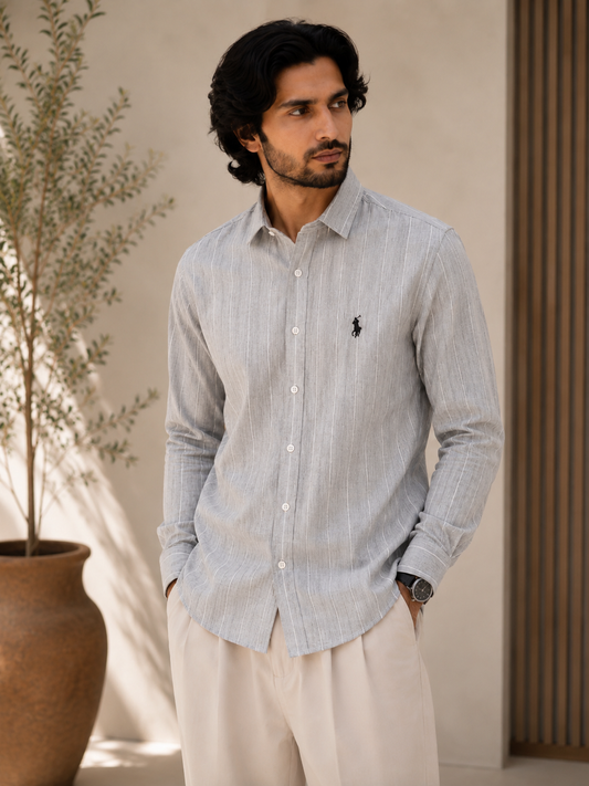 RL CAUSAL SHIRT (ASH GREY )