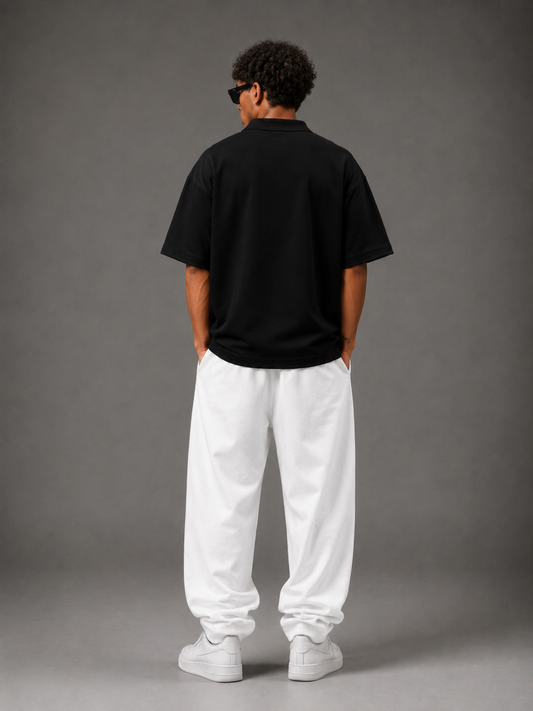 Bershka Crop Polo (Black)