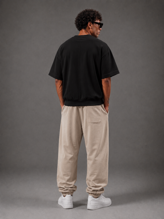 Bershka Ribbed Plush Drop (Black)