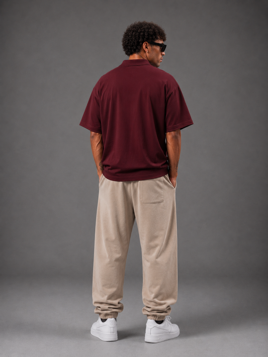 Bershka Crop Polo (Maroon)