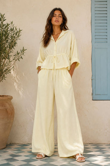 BLUSH BREEZE Co-OrD SET (Butter yellow)