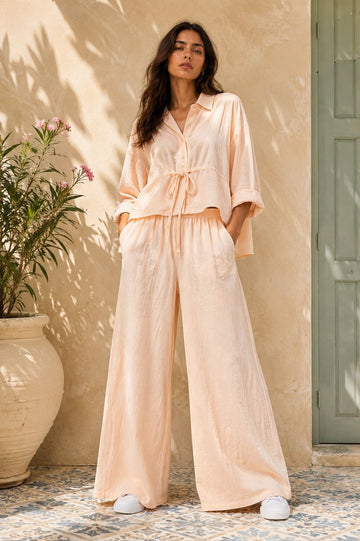 BLUSH BREEZE Co-OrD  SET (Peach Blush)