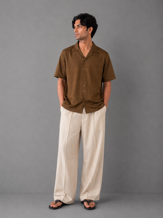 ZARA BOXY FIT SHIRT (COCA BROWN)