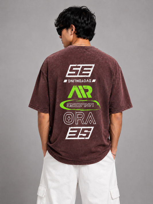 VELOCITY RACE OVERSIZED TEE (WASHED BURGANDY)