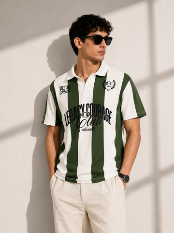 Legacy Club Striped Polo (green)