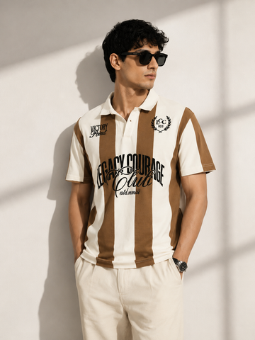 Legacy Club Striped Polo (sand)