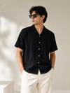 Pull&Bear Textured Resort Shirt (Black)
