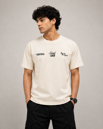 Heritage Script Drop Tee (Begie)