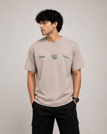 Heritage Script Drop Tee (Mushroom Taupe)
