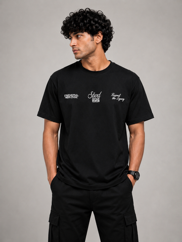 Heritage Script Drop Tee (Black)