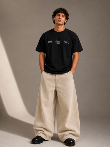 Heritage Script Drop Tee (Black)