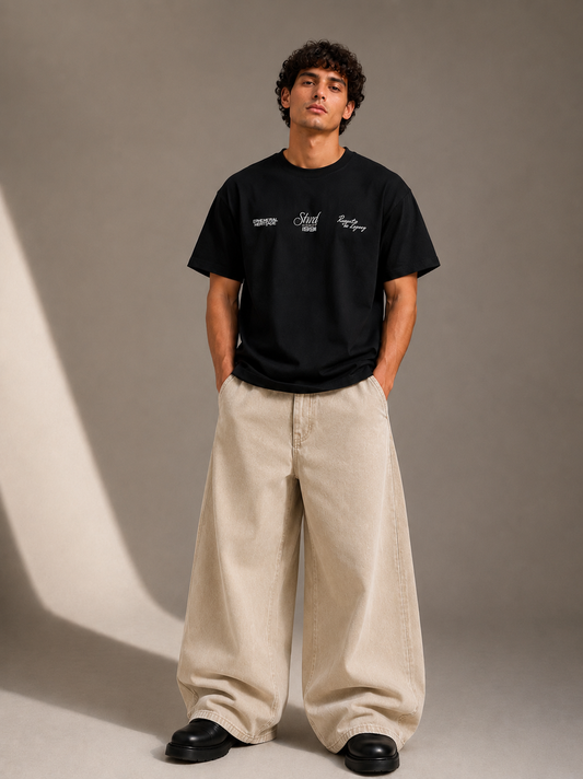 Heritage Script Drop Tee (Black)