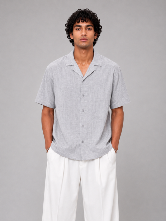 Irish Linen Shirt (Light Ash Grey)