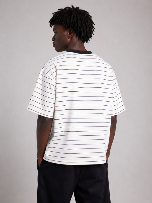 Monochrome Stripe Drop Tee,