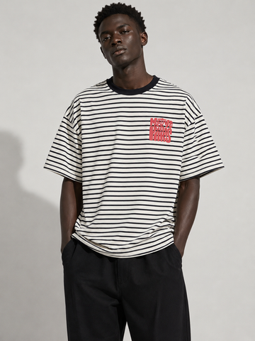 Monochrome Stripe Drop Tee