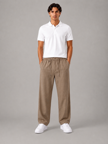 Irish Linen Trousers (Stone Brown)