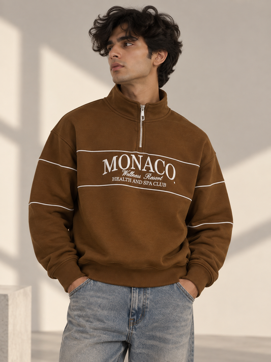 Monaco Classic Quarter-Zip Sweatshirt (Brown)
