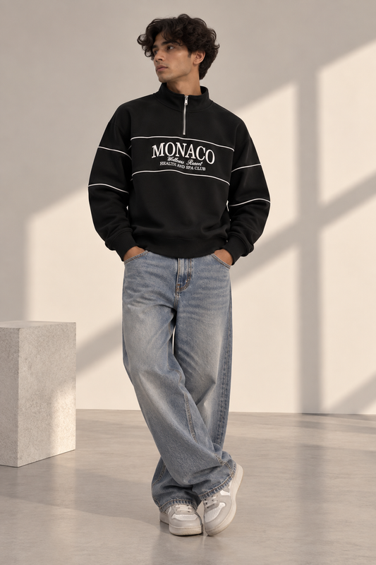 Monaco Classic Quarter-Zip Sweatshirt (Black)