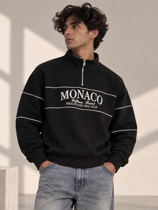 Monaco Classic Quarter-Zip Sweatshirt (Black)