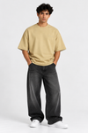 Calligraphy Embroidered Scuba drop (Beige)