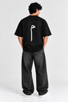 Calligraphy Embroidered Scuba drop (Black)