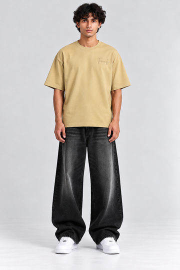 Trend Embroidered Scuba drop (Beige)