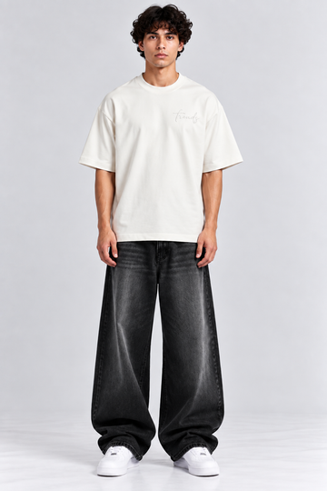 Trend Embroidered Scuba drop (White)