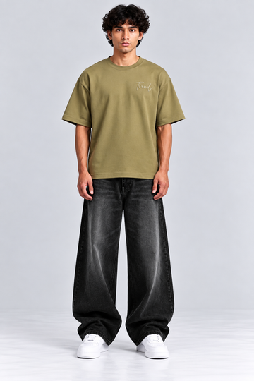 Trend Embroidered Scuba drop (Green)