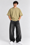 Calligraphy Embroidered Scuba drop (Muted Olive)